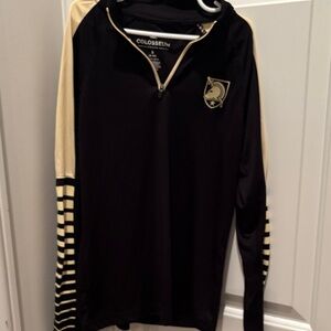 Colosseum Black and Cream Striped Sleeve Pullover S(8-10)